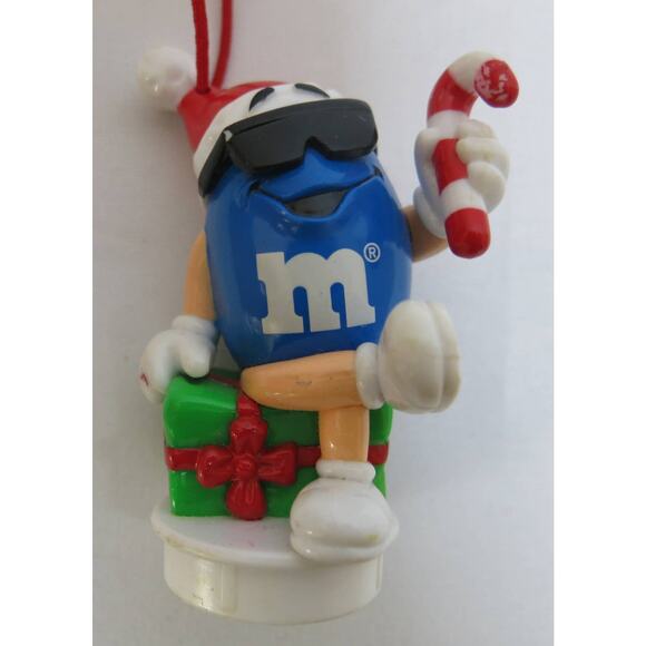 Vintage M&M'S CHRISTMAS Ornaments Red Blue Collectible Decor Set of 3 1990 Candy - Picture 10 of 13